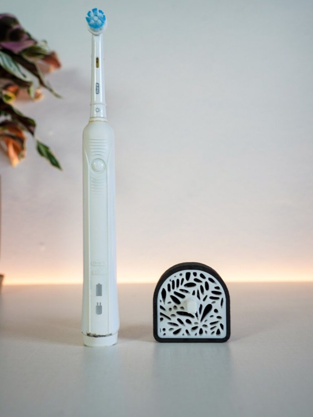 Electric Toothbrush Stand Holder Bathroom Organizer Compact Base